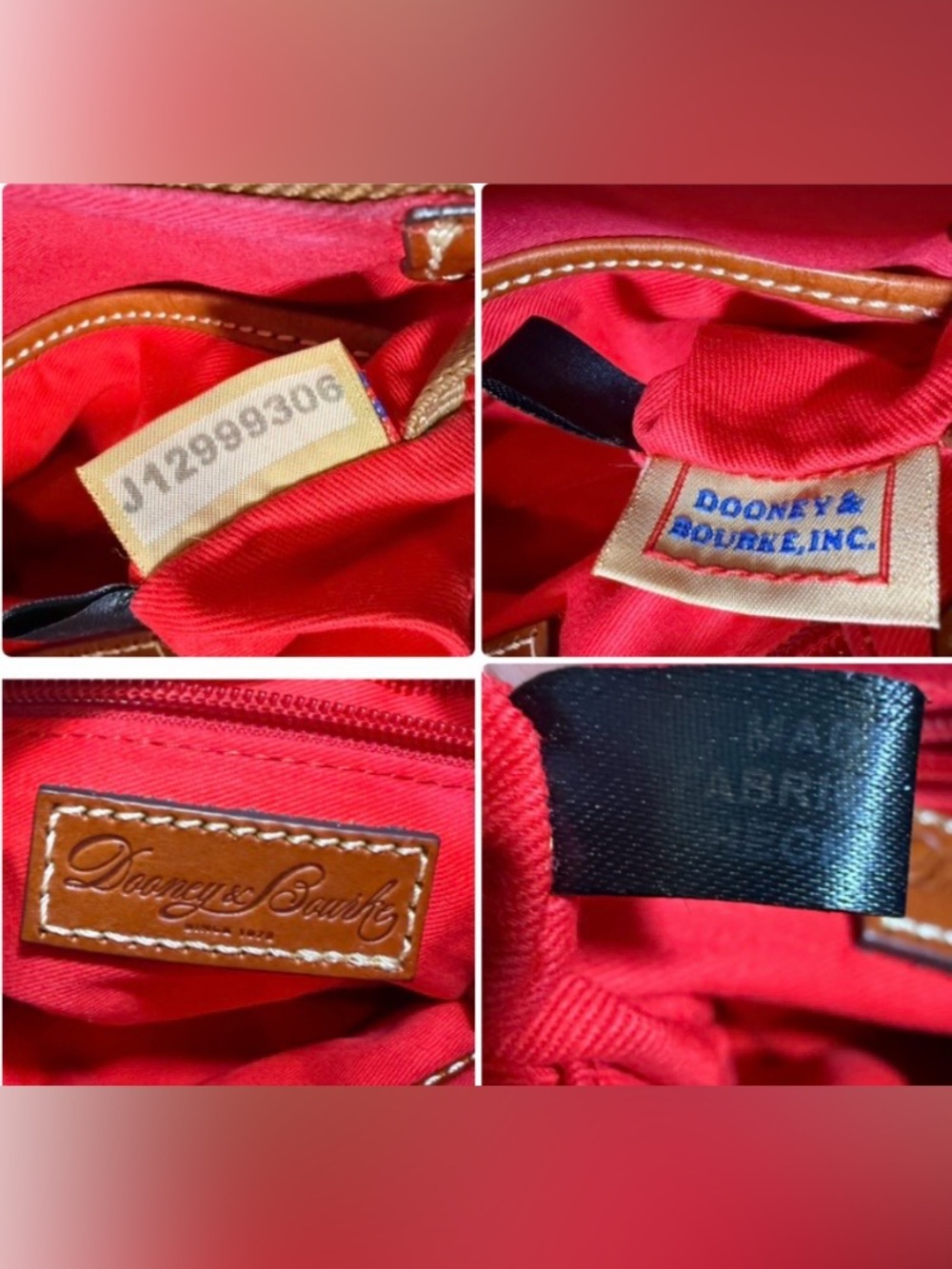 Dooney & Bourke Ginger Pouchette Crossbody Bag Caramel Pebble Leather Brown Trim - Picture 2 of 16